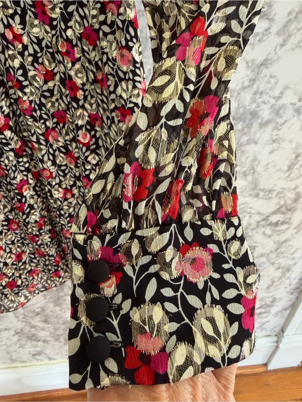 Kate Spade Holiday Shimmer long sleeved Dress - Picture 4 of 5